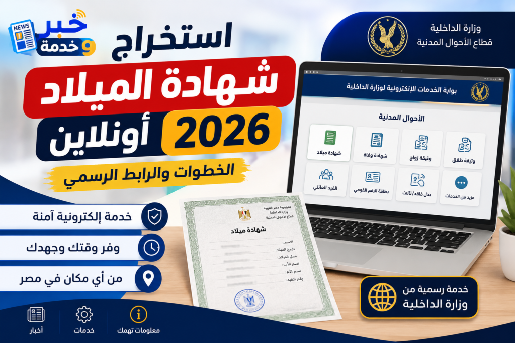 استخراج شهادة ميلاد أونلاين 2026