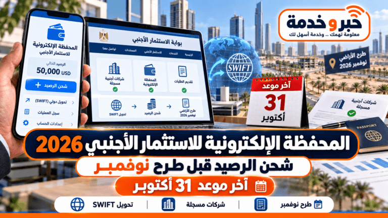 المحفظة الإلكترونية للاستثمار الأجنبي 2026.. شحن الرصيد قبل طرح نوفمبر وآخر موعد 31 أكتوبر
