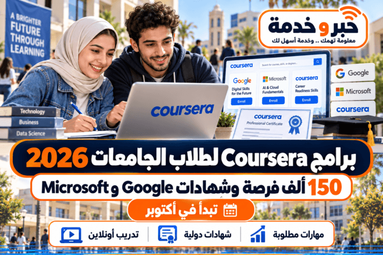 برامج Coursera لطلاب الجامعات 2026.. 150 ألف فرصة وشهادات Google وMicrosoft تبدأ في أكتوبر