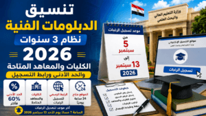تنسيق الدبلومات الفنية نظام 3 سنوات 2026.. النتيجة ظهرت والكليات المتاحة والحد الأدنى