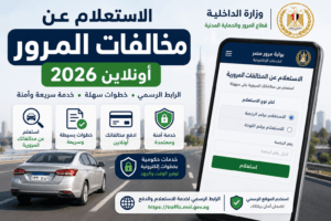 الاستعلام عن مخالفات المرور أونلاين 2026.. الرابط الرسمي وخطوات الاستعلام والدفع