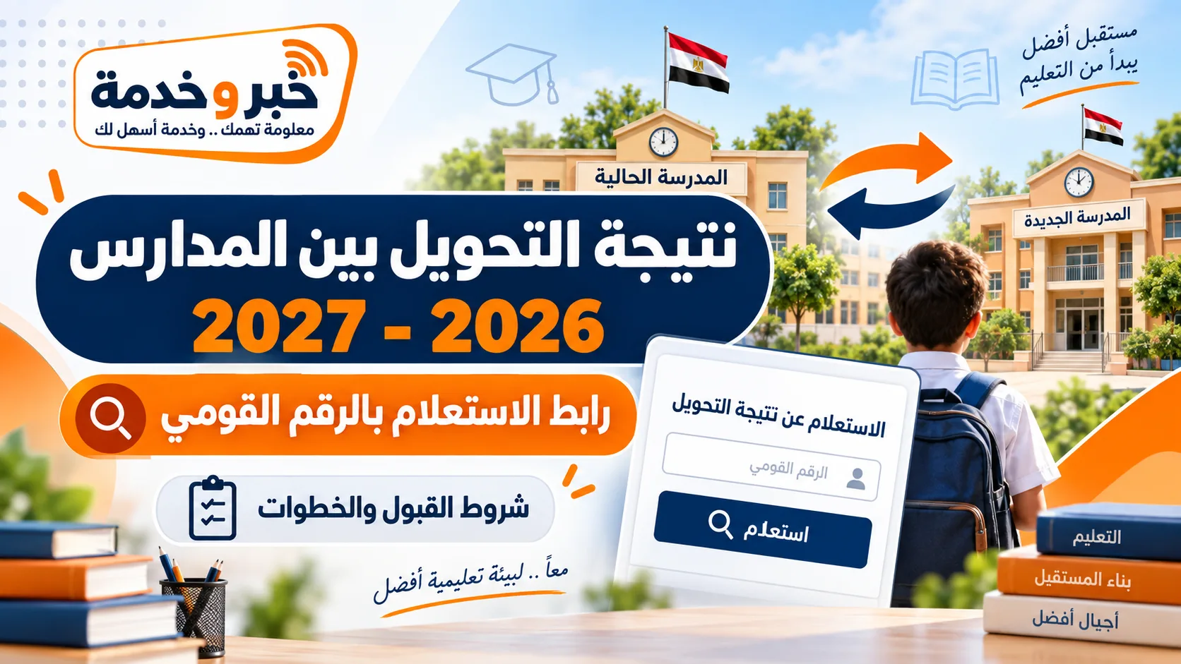 نتيجة التحويل بين المدارس 2026-2027 بالرقم القومي