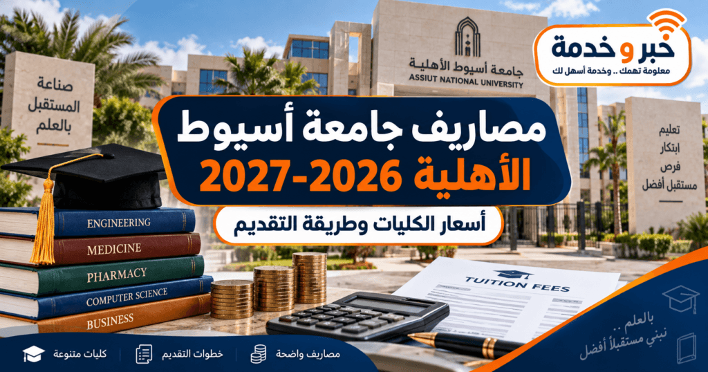 مصاريف جامعة أسيوط الأهلية 2026-2027 لجميع الكليات