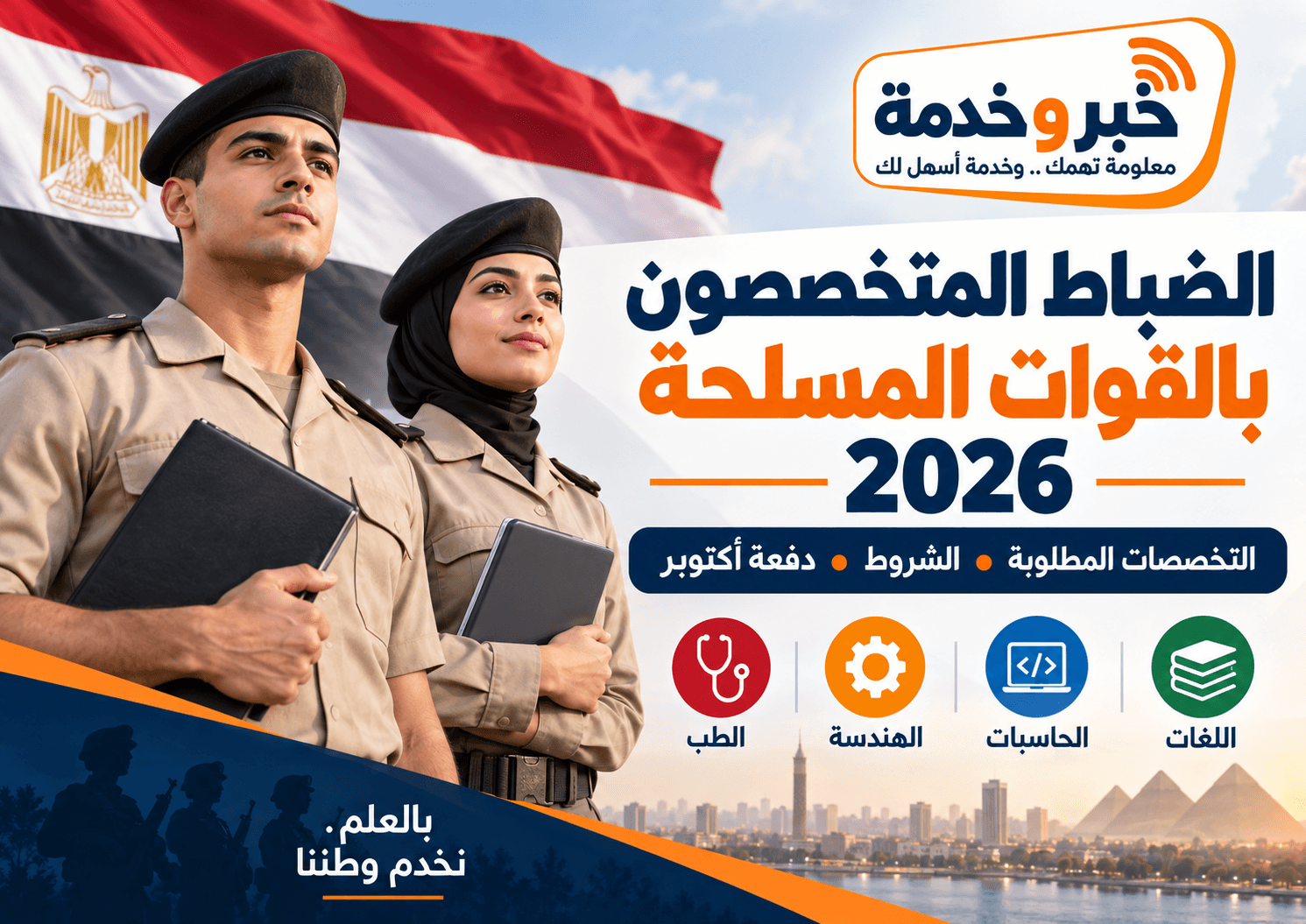الضباط المتخصصون بالقوات المسلحة 2026 والتخصصات المطلوبة وشروط دفعة أكتوبر