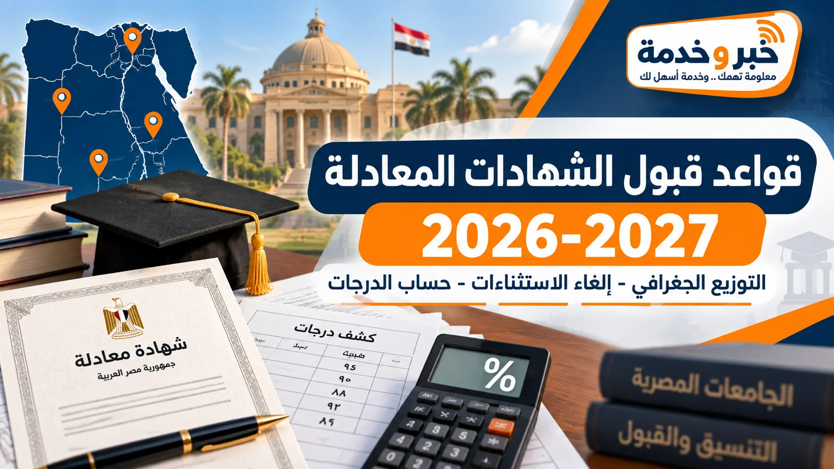 قواعد قبول الشهادات المعادلة 2026-2027 والتوزيع الجغرافي وإلغاء الاستثناءات وحساب الدرجات
