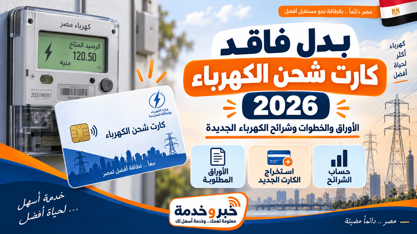 بدل فاقد كارت شحن الكهرباء 2026 والأوراق المطلوبة وشرائح الكهرباء الجديدة