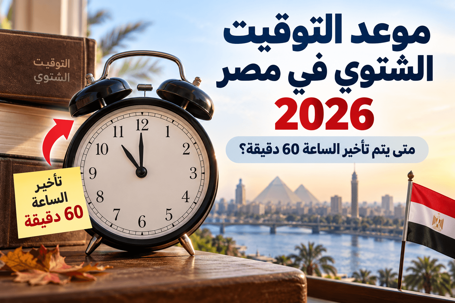 موعد التوقيت الشتوي في مصر 2026 وتأخير الساعة 60 دقيقة يوم 30 أكتوبر