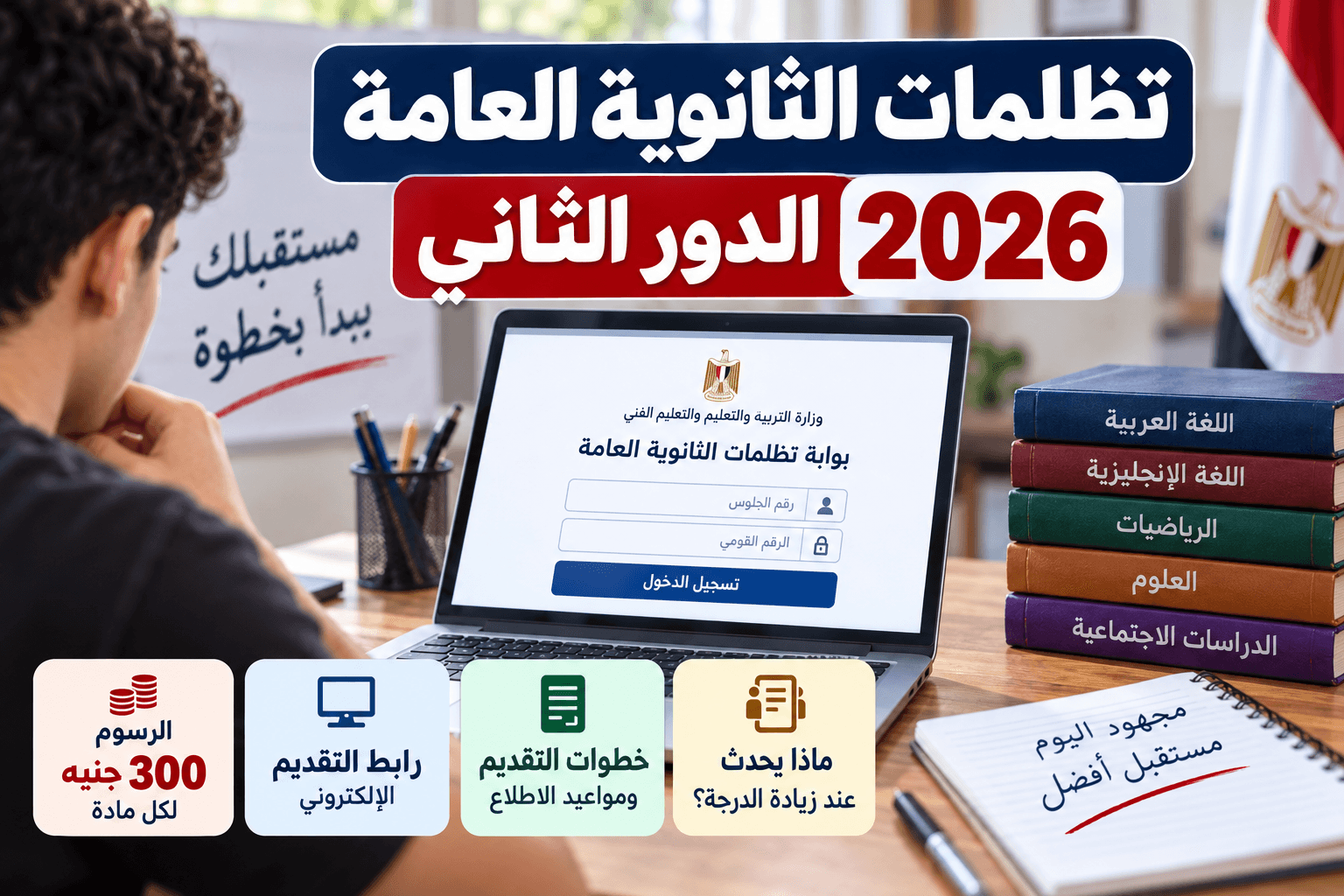 تظلمات الثانوية العامة الدور الثاني 2026 ورابط التقديم والرسوم وخطوات الاطلاع على الإجابات