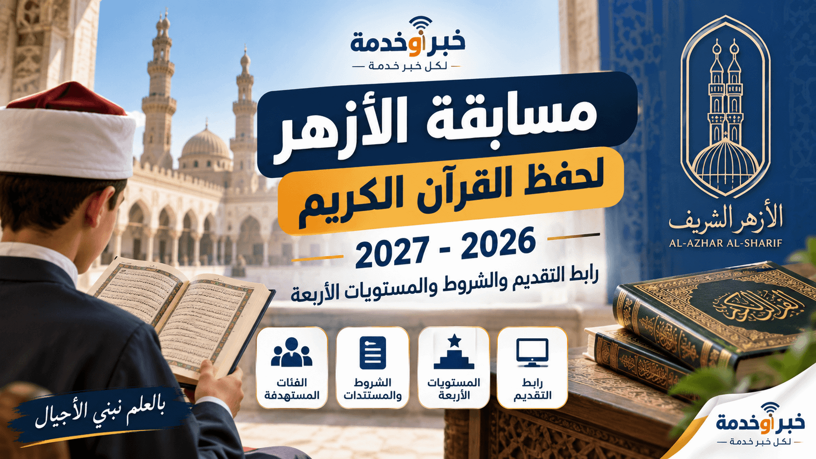 مسابقة الأزهر لحفظ القرآن الكريم 2026-2027 رابط التقديم والشروط والمستويات