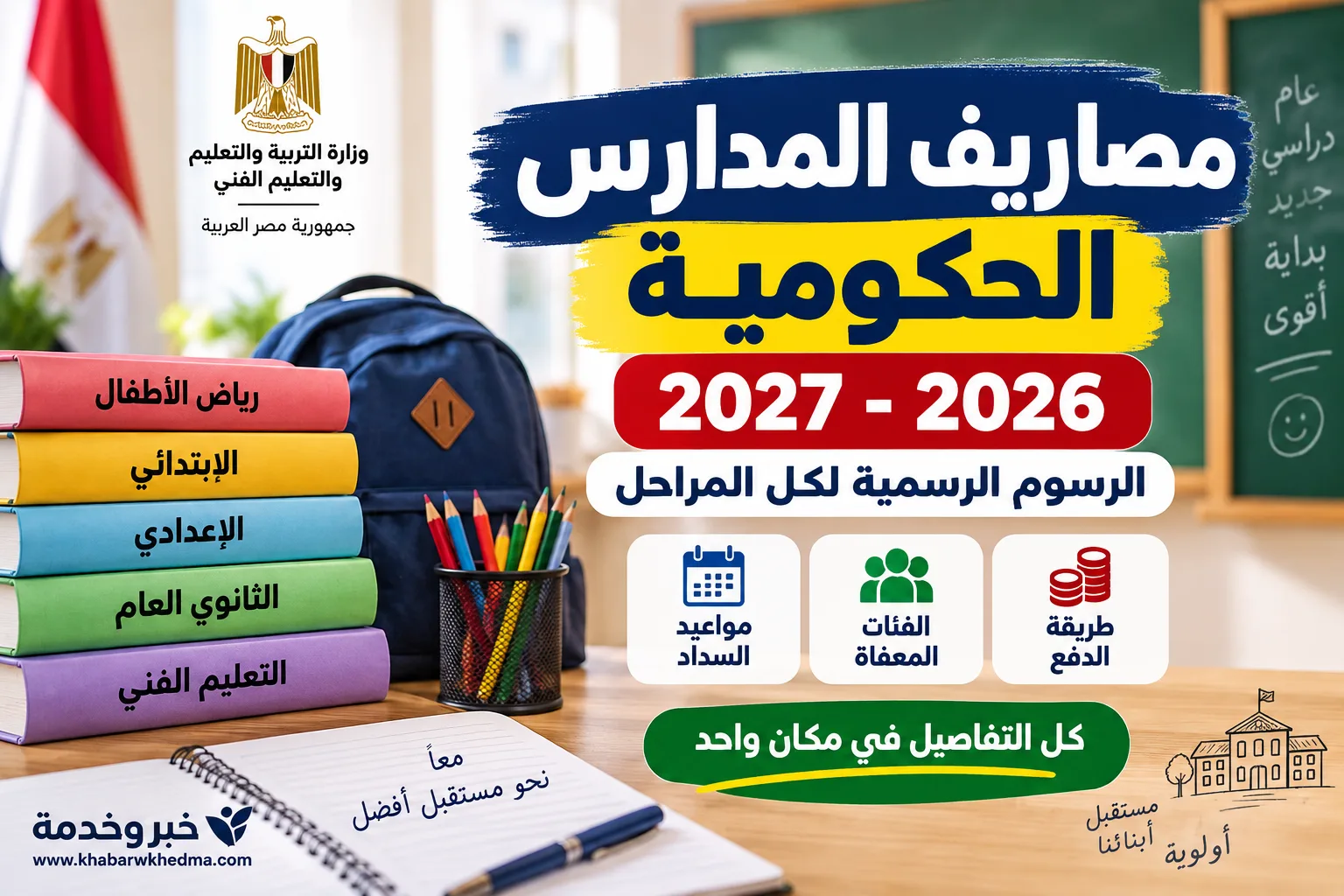 مصاريف المدارس الحكومية 2026-2027